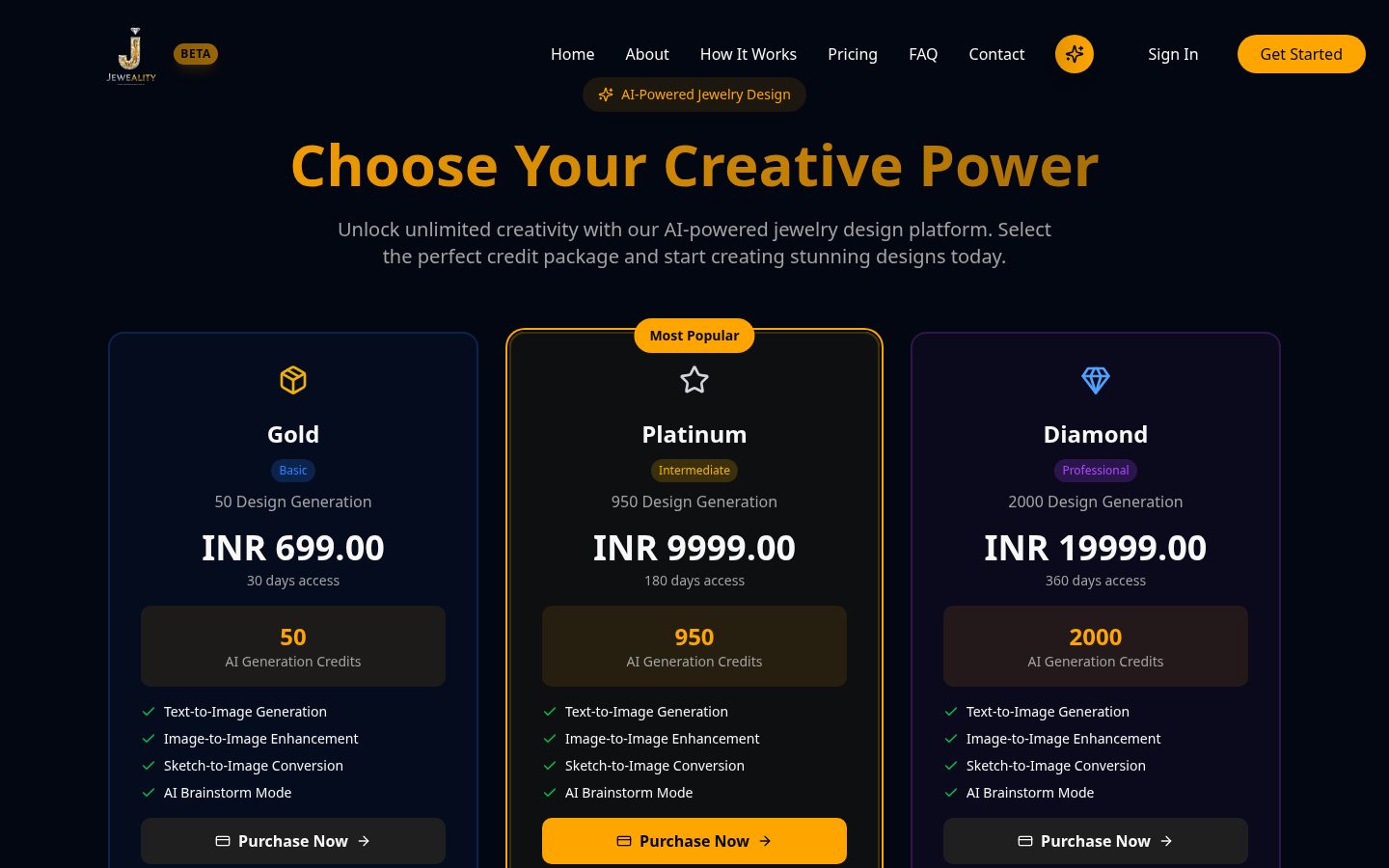 Jeweality Pricing
