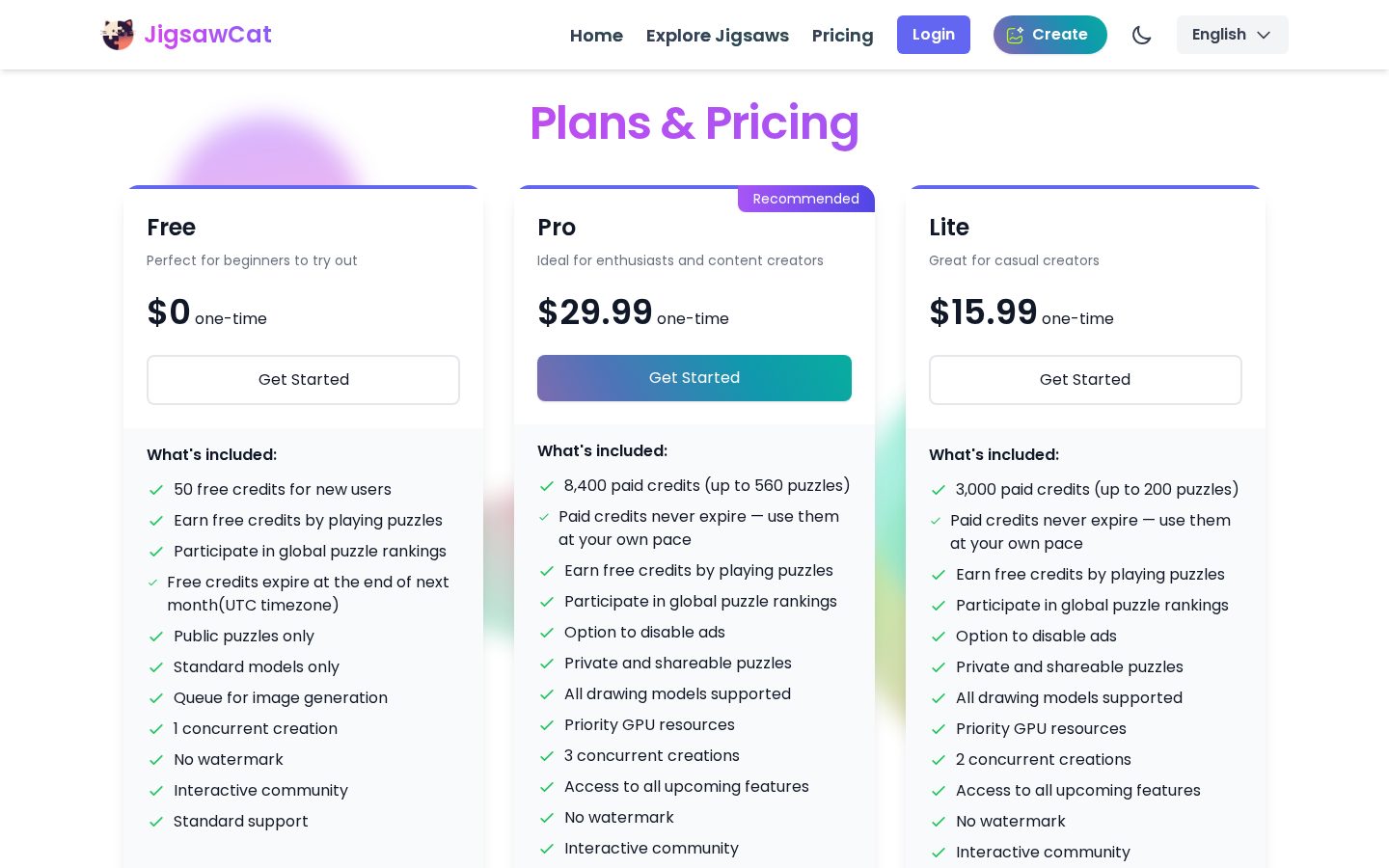 JigsawCat AI Pricing