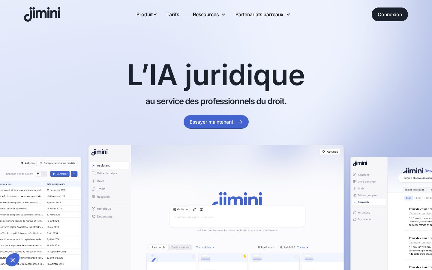 Jimini AI Homepage
