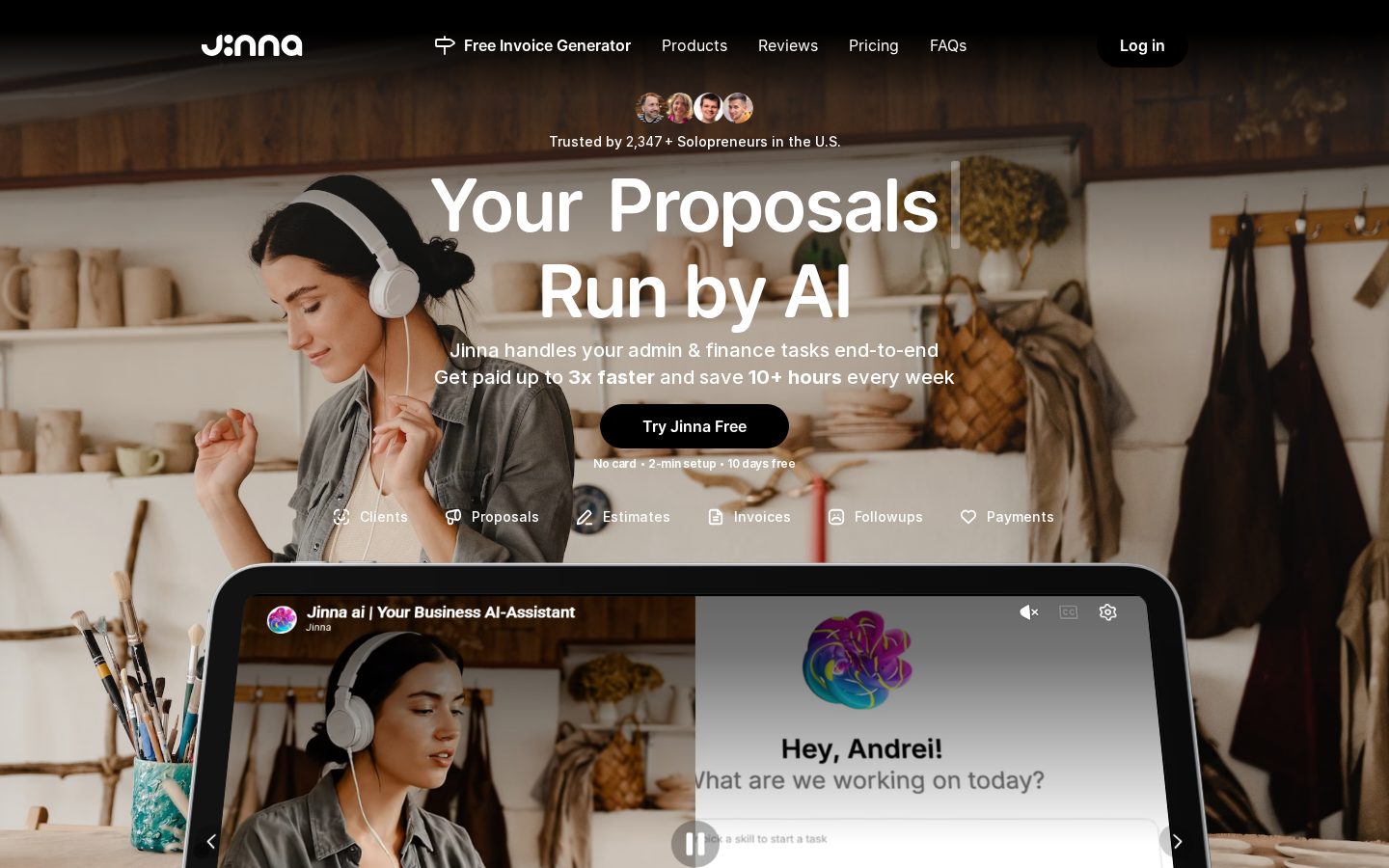 Jinna.ai Homepage