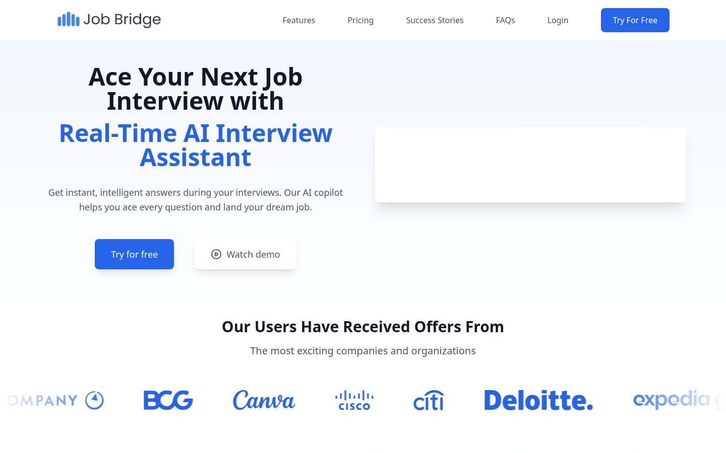 Job Bridge Homepage
