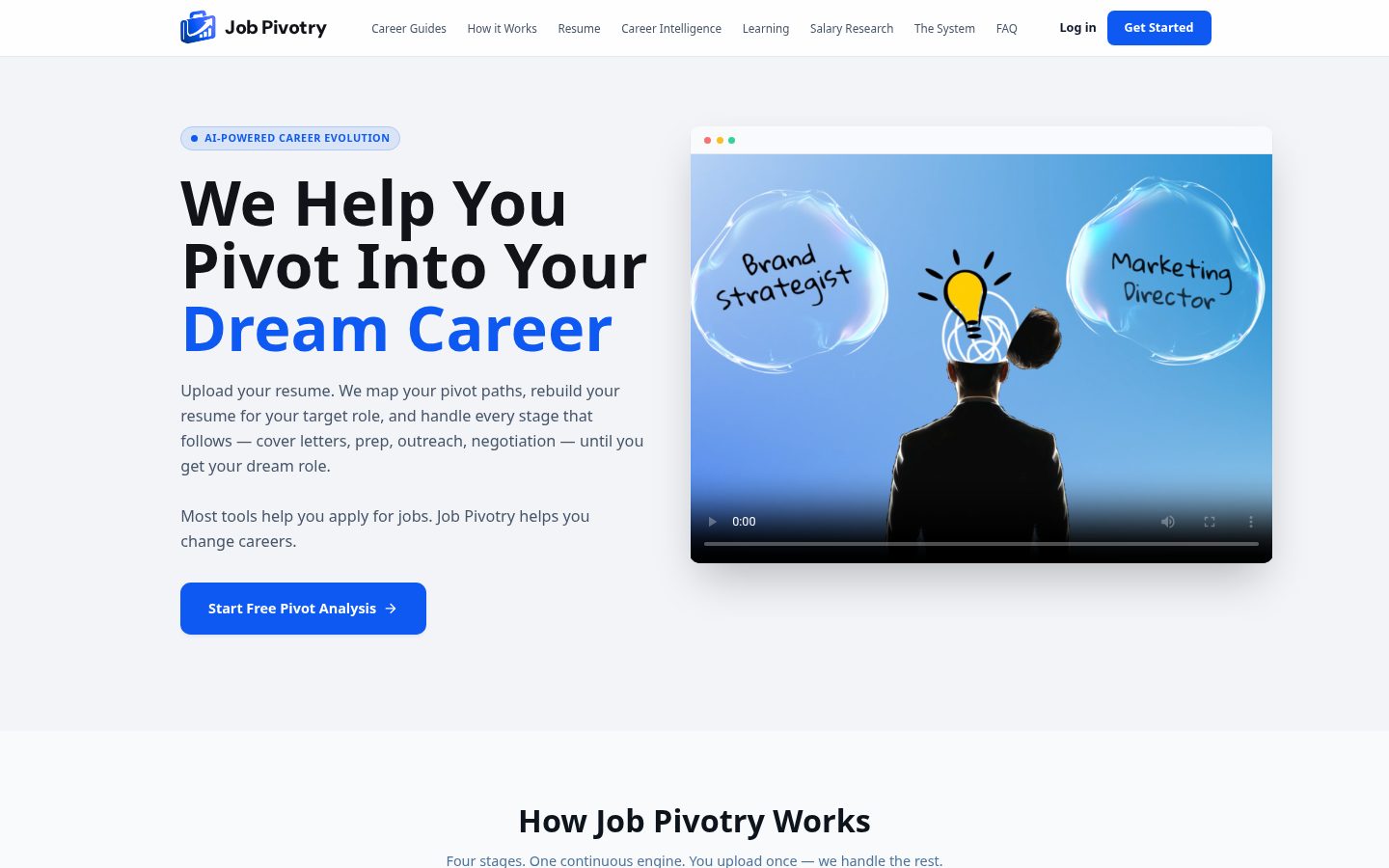 Job Pivotry Homepage