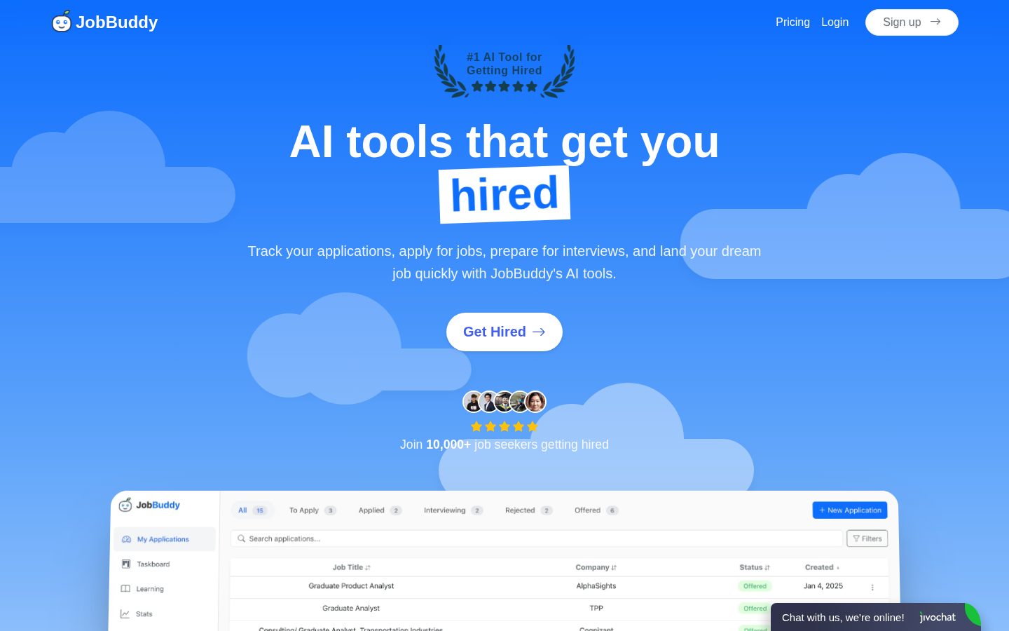 JobBuddy Homepage