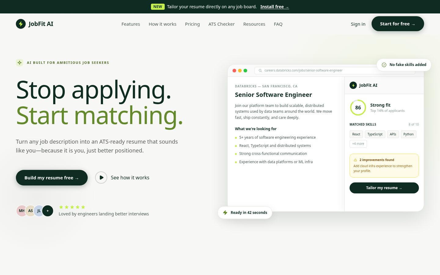 JobFit AI Homepage