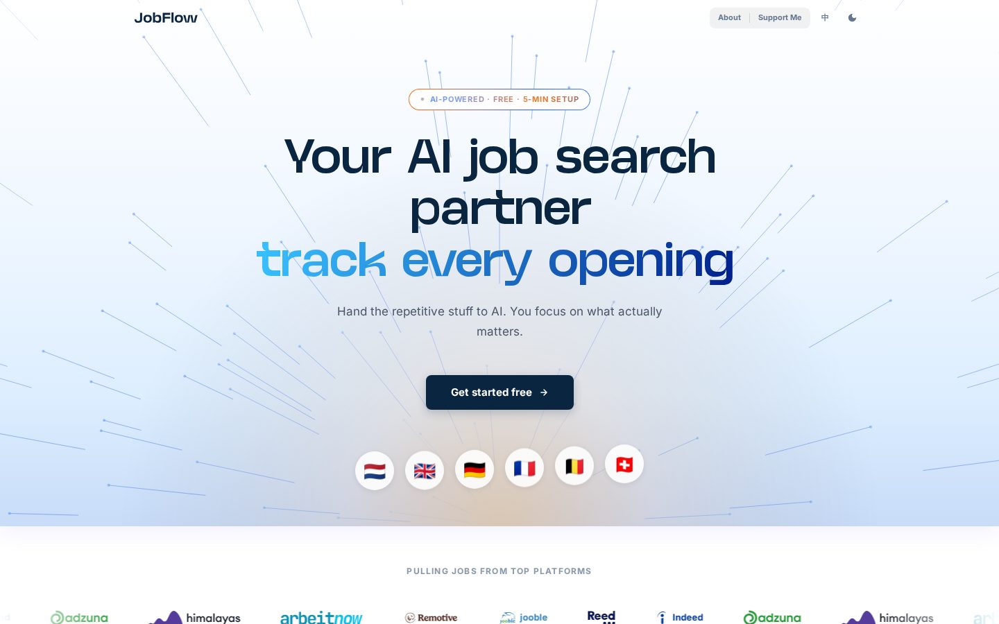 JobFlow Homepage