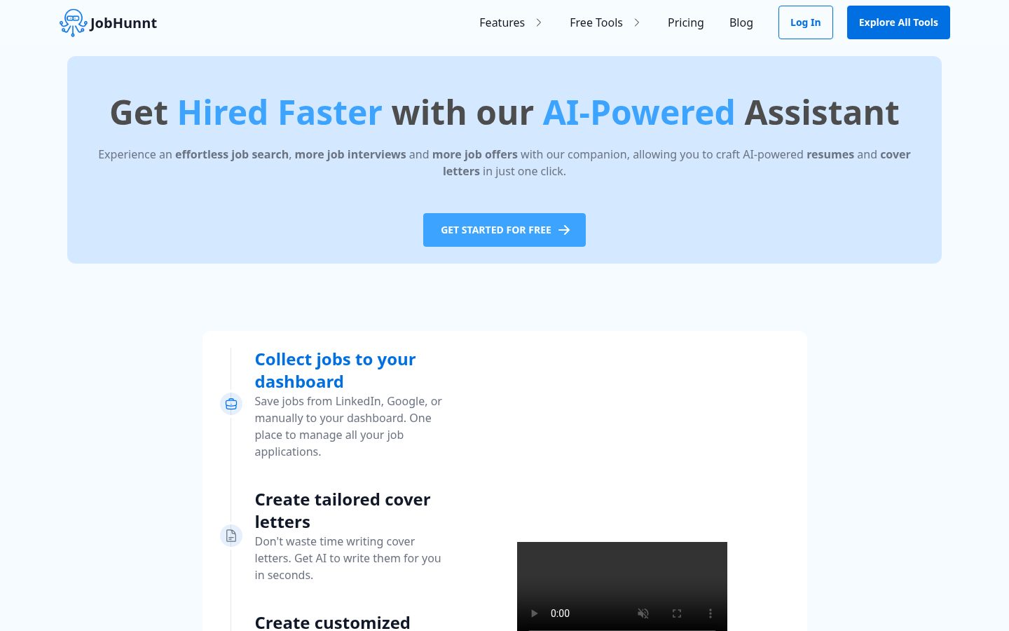 JobHunnt Homepage