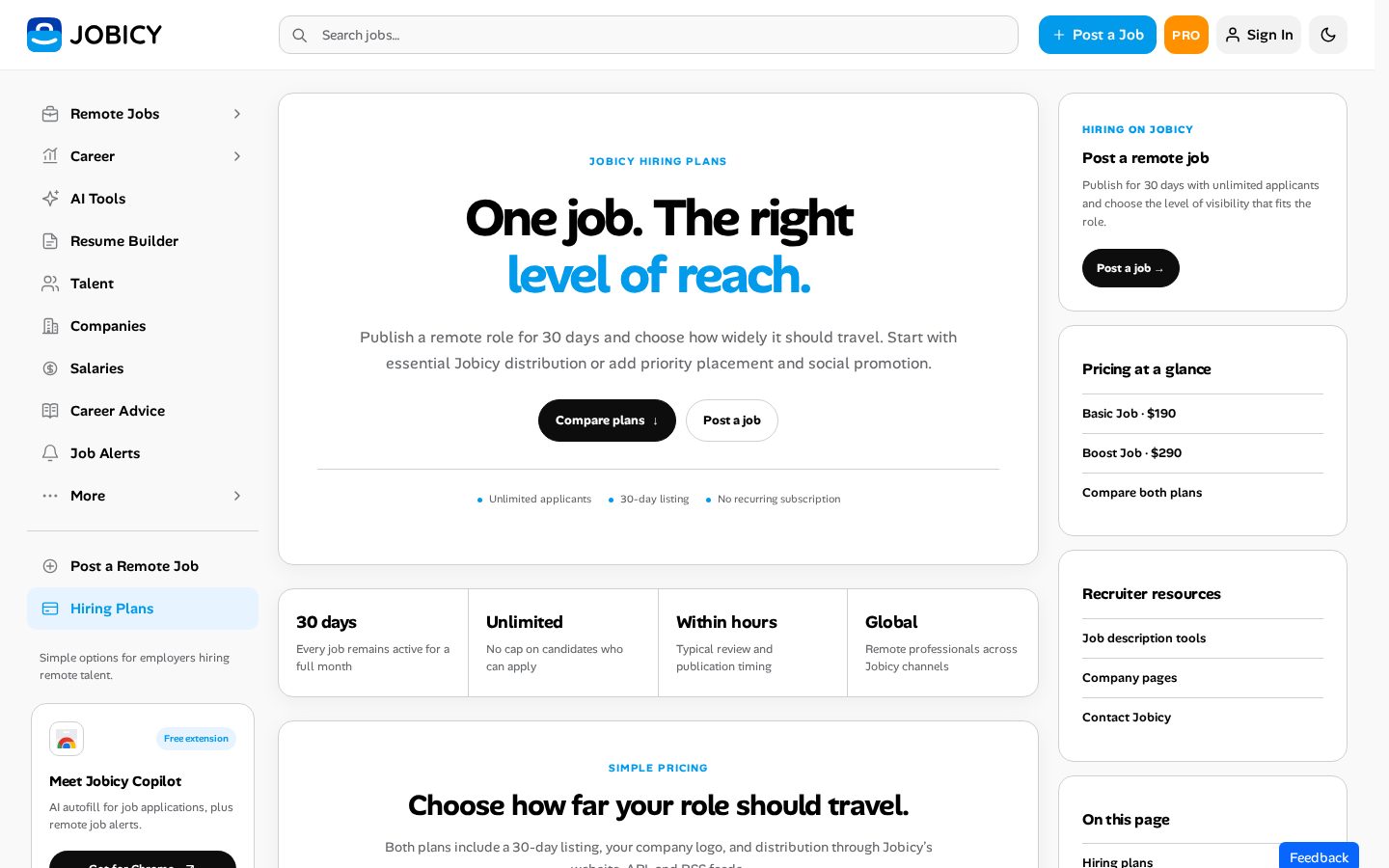 Jobicy Pricing