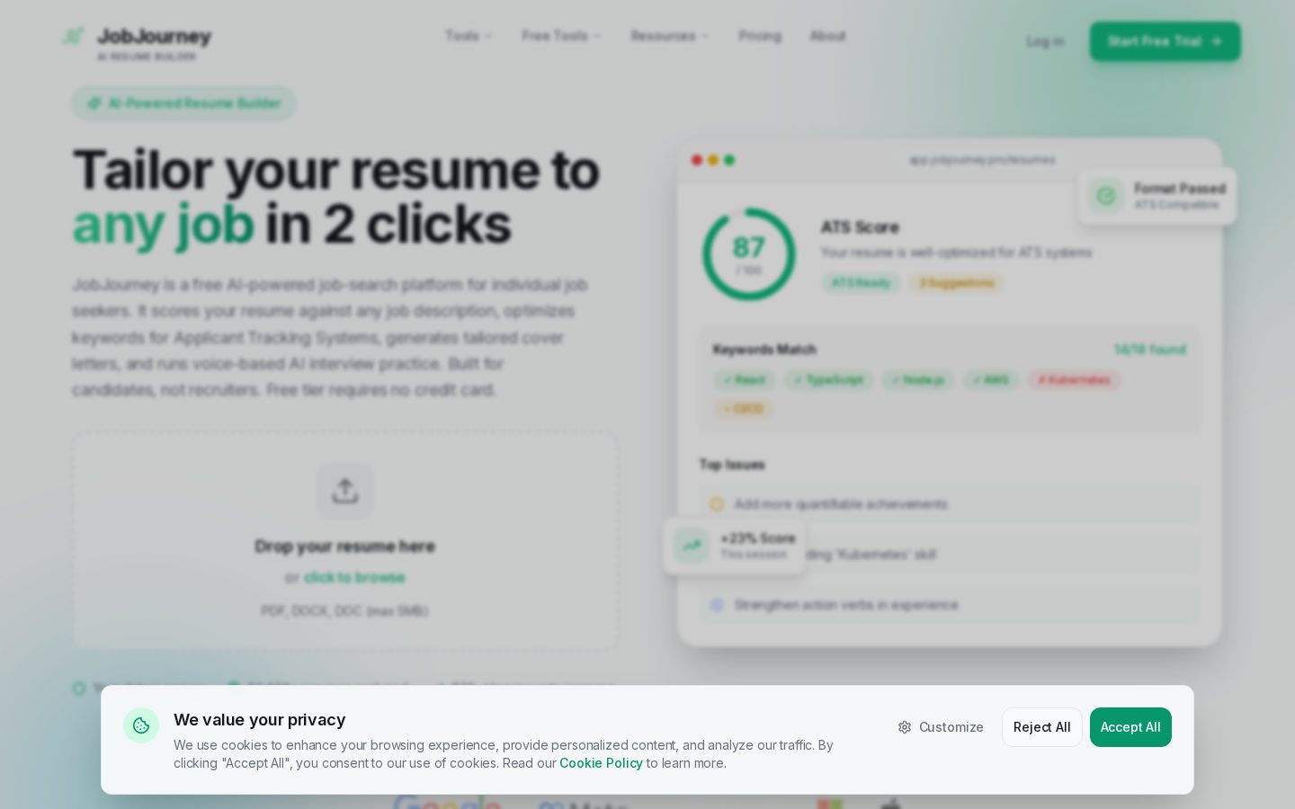 JobJourney Homepage