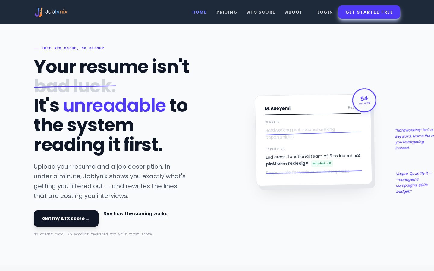 Joblynix Homepage