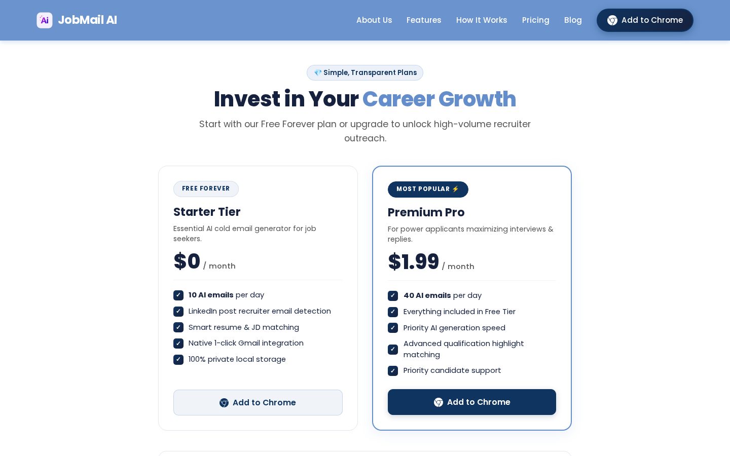 JobMail AI Pricing