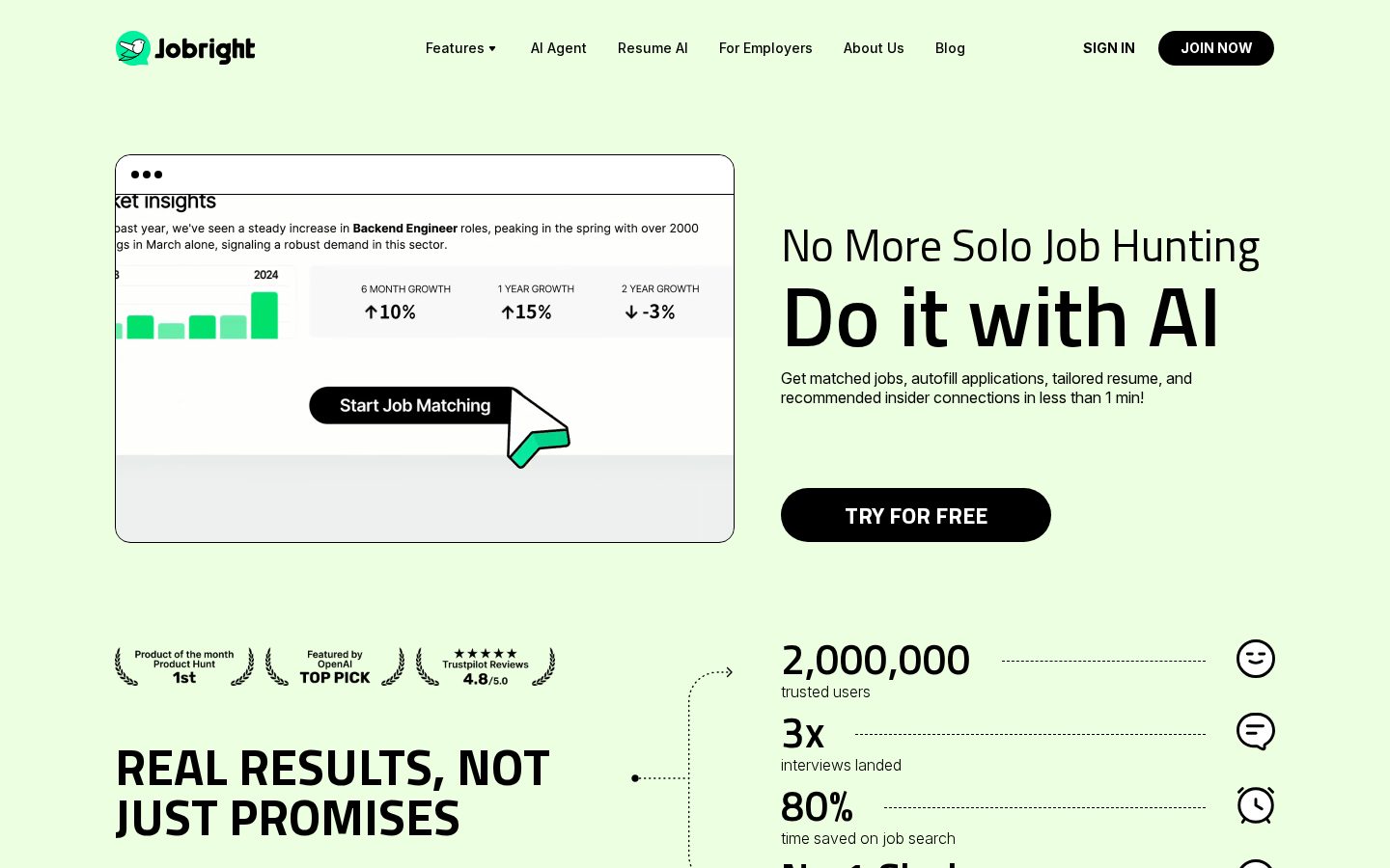 Jobright Homepage