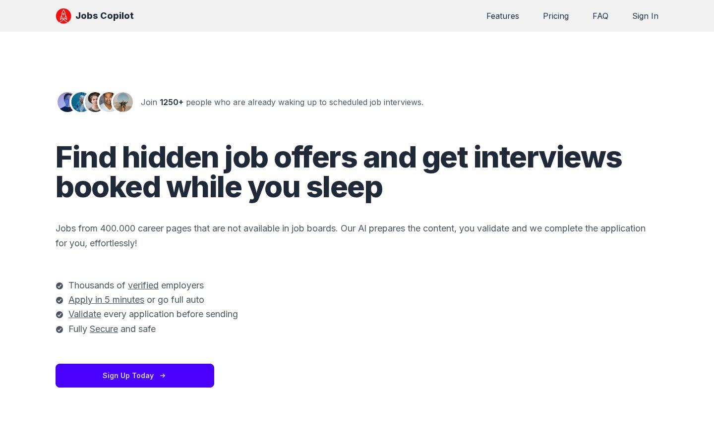 Jobs Copilot Homepage