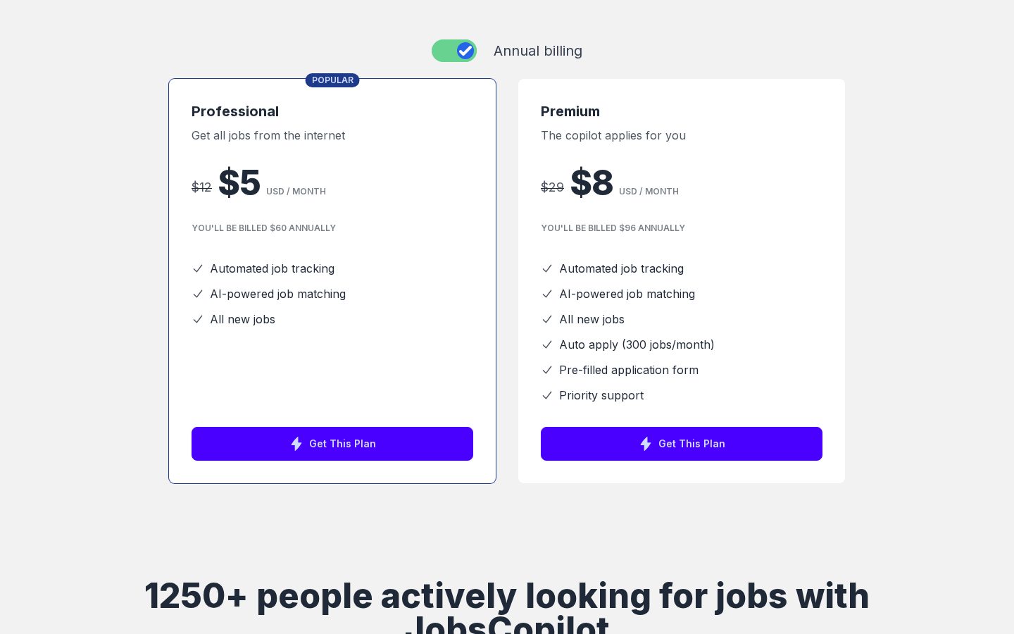 Jobs Copilot Pricing