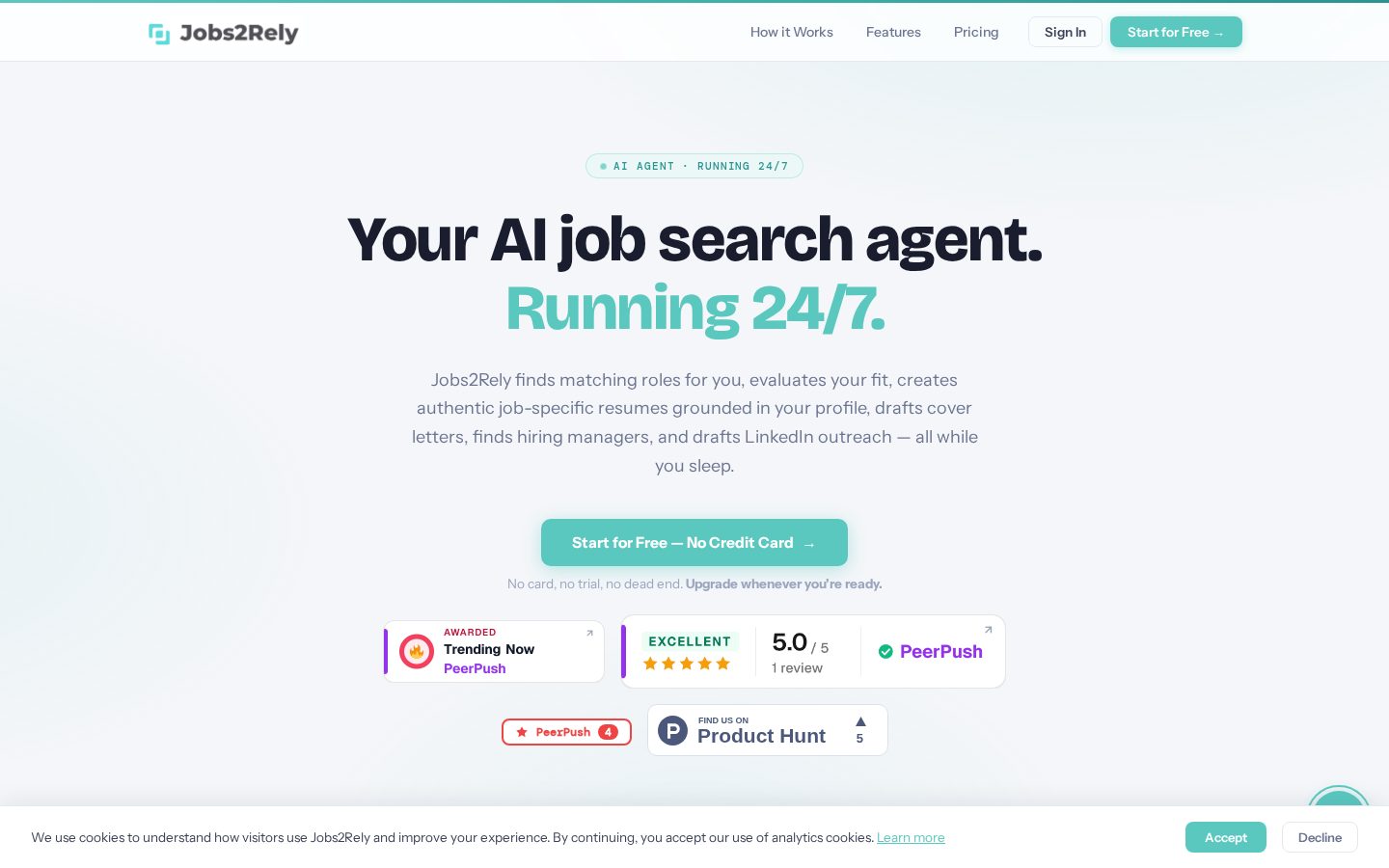 Jobs2Rely Homepage