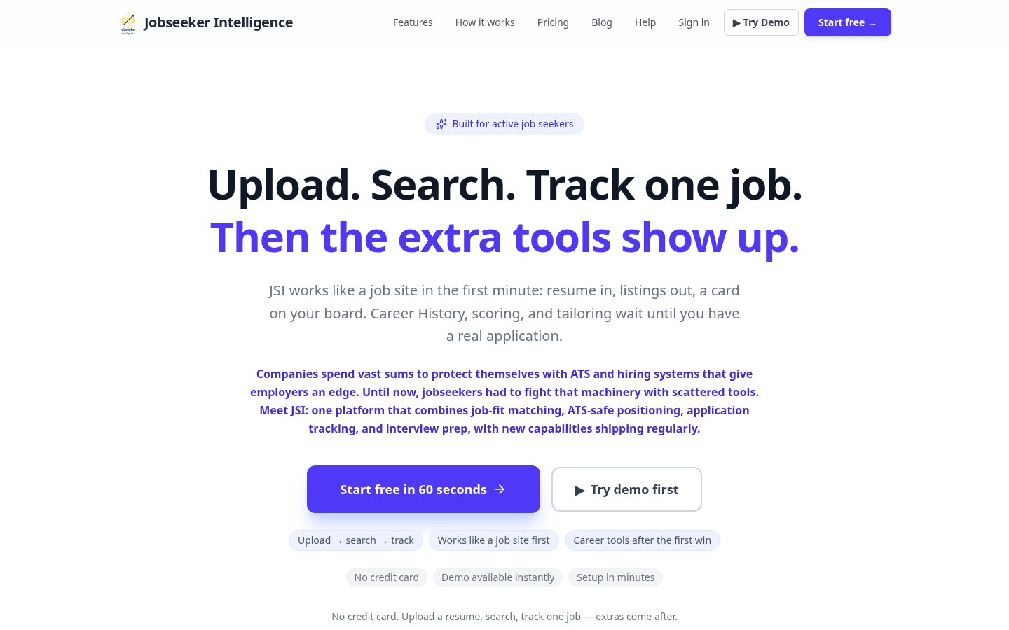 Jobseeker Intelligence Homepage