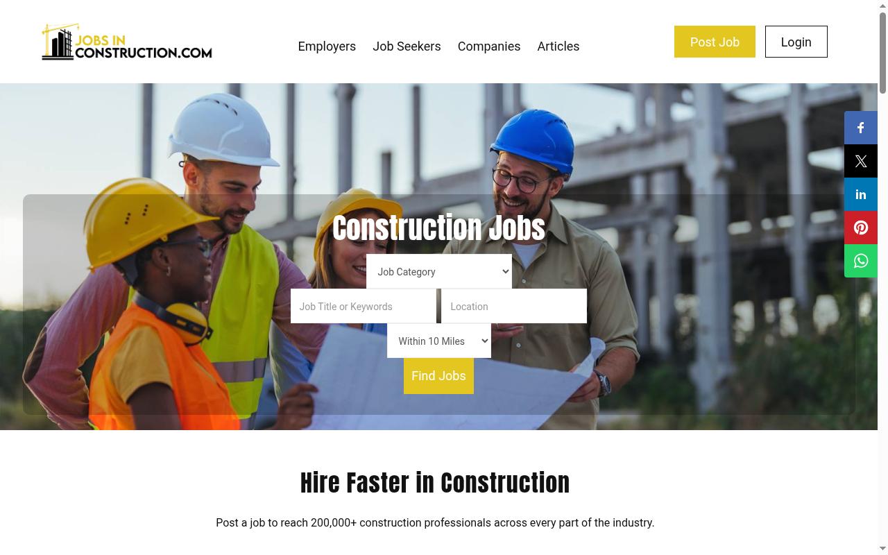 JobsInConstruction Homepage