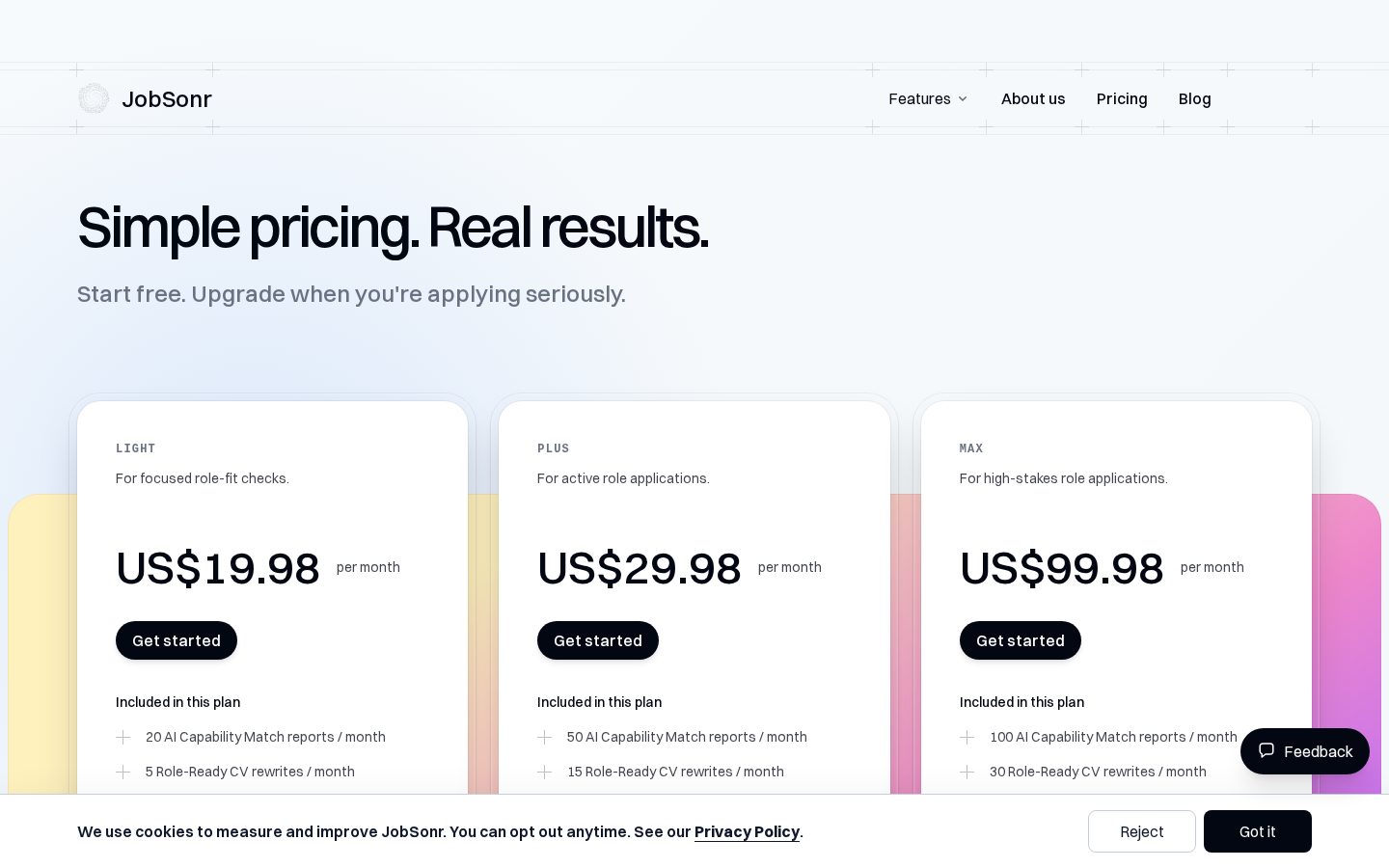 JobSonr Pricing