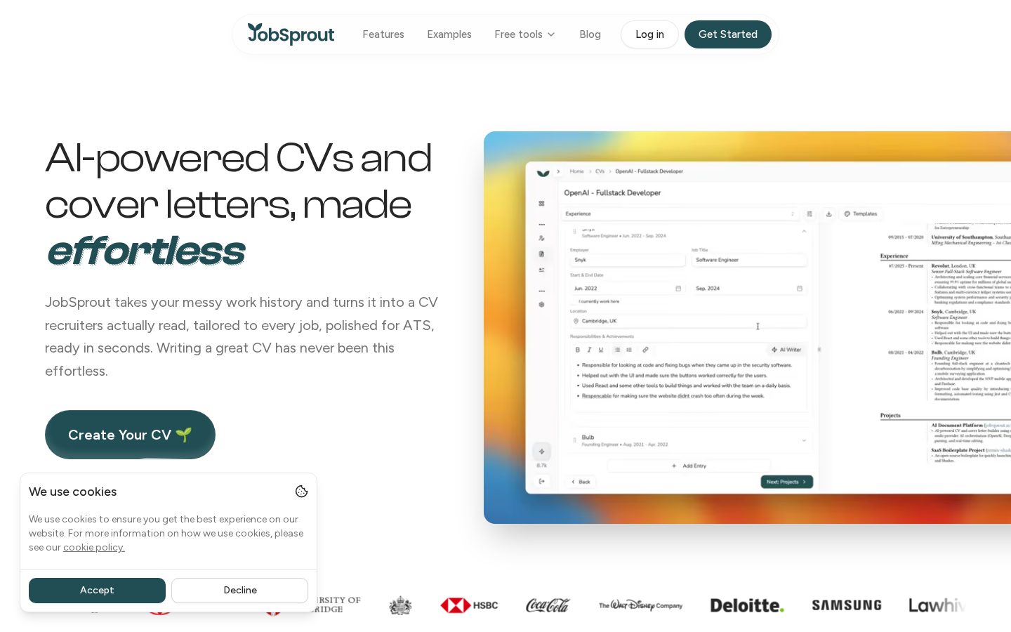 JobSprout Homepage