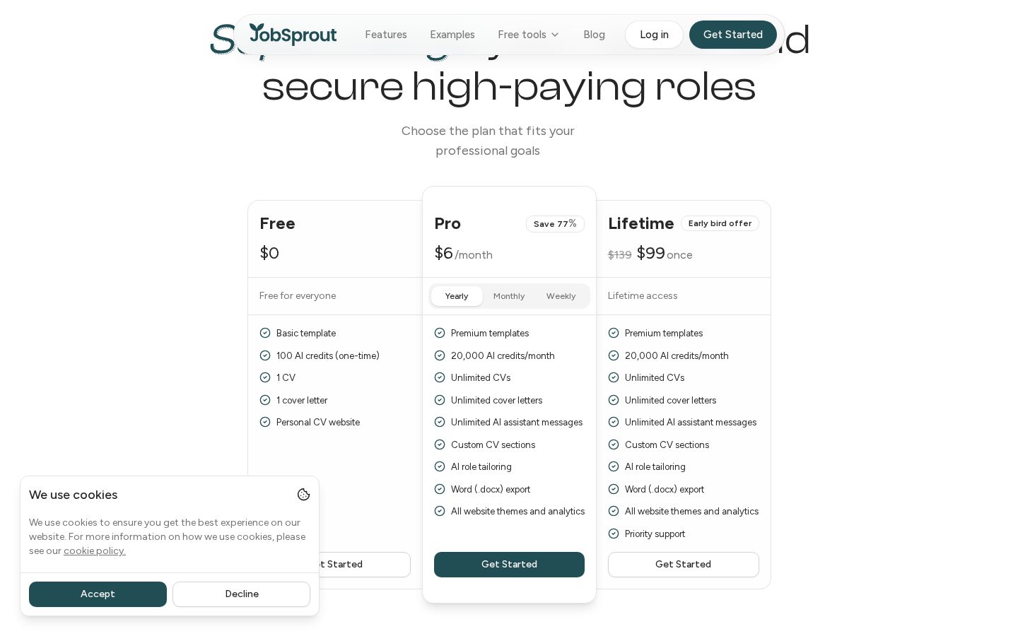 JobSprout Pricing