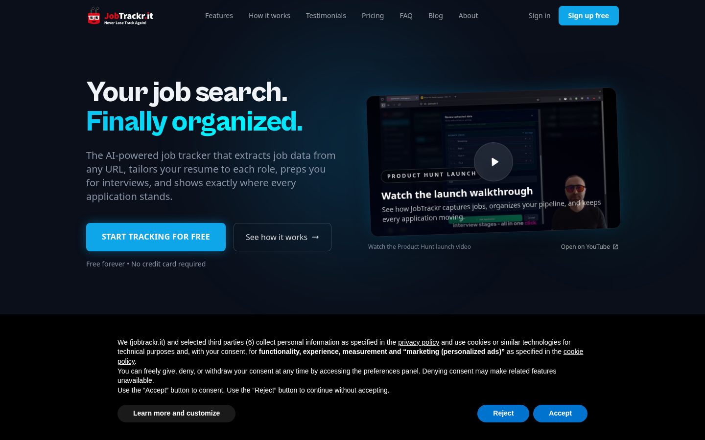 JobTrackr.it Homepage