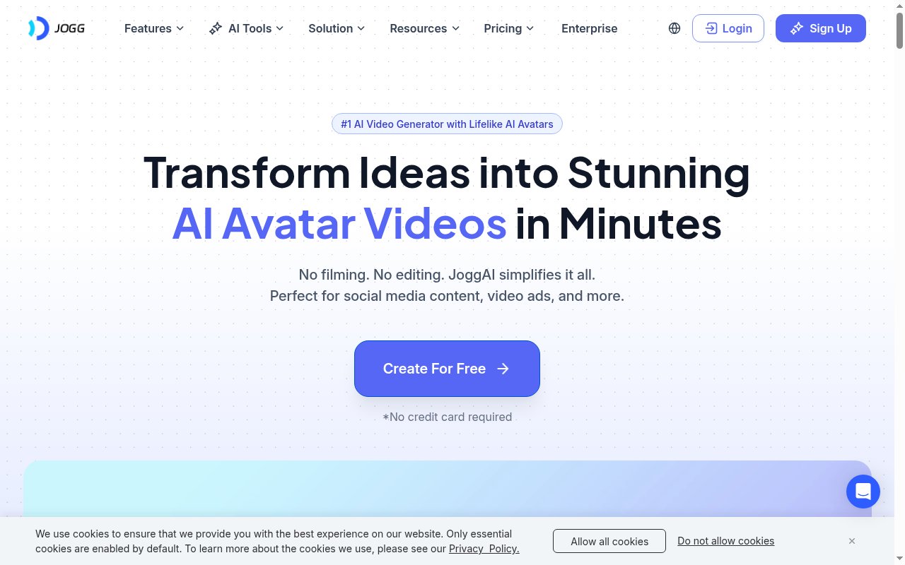 JoggAI homepage