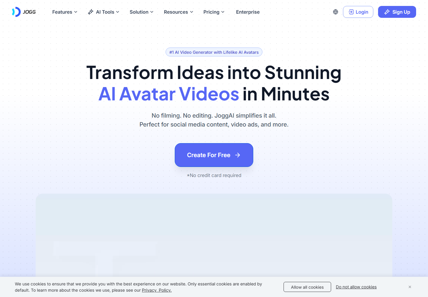 JoggAI homepage