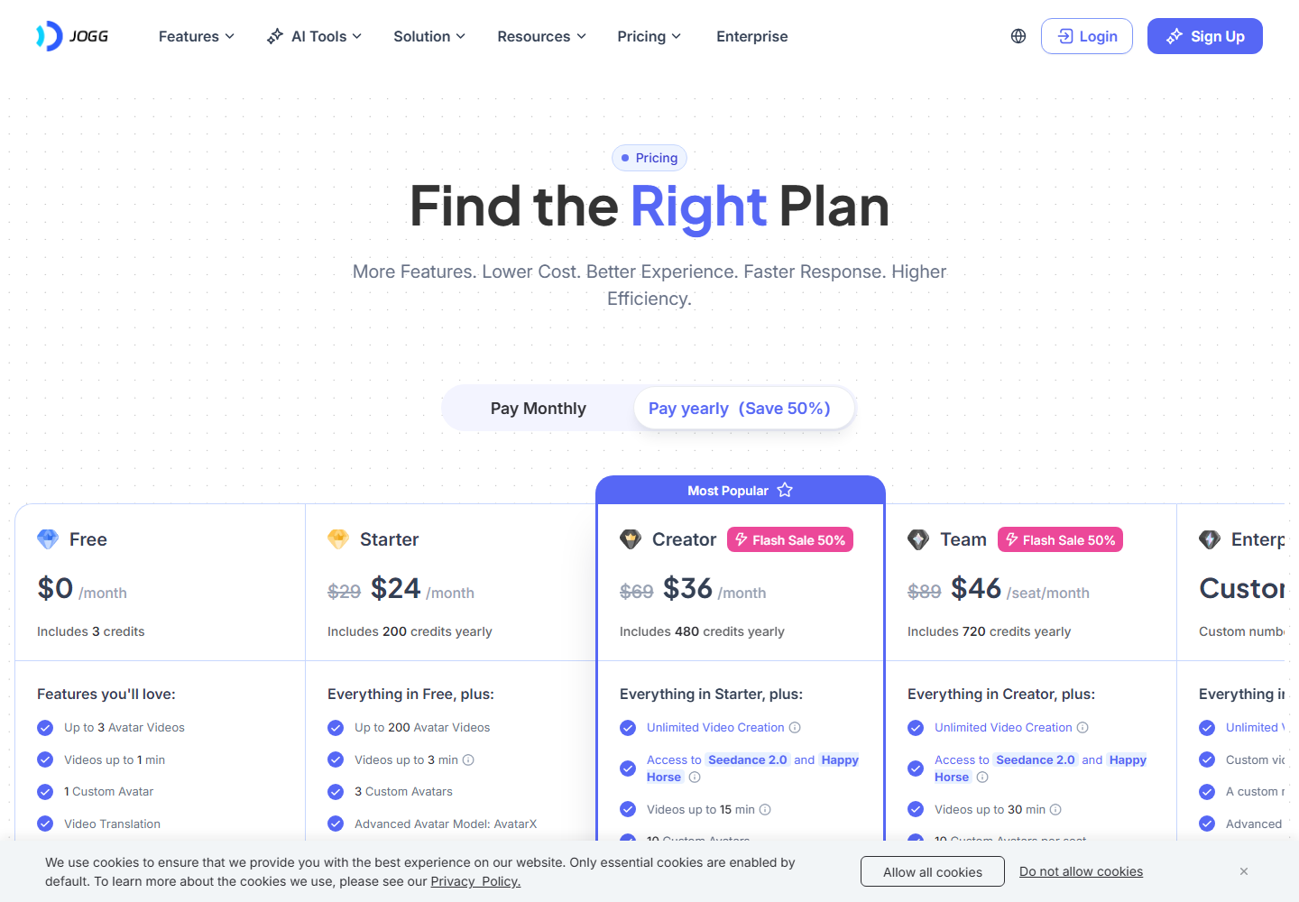 JoggAI pricing