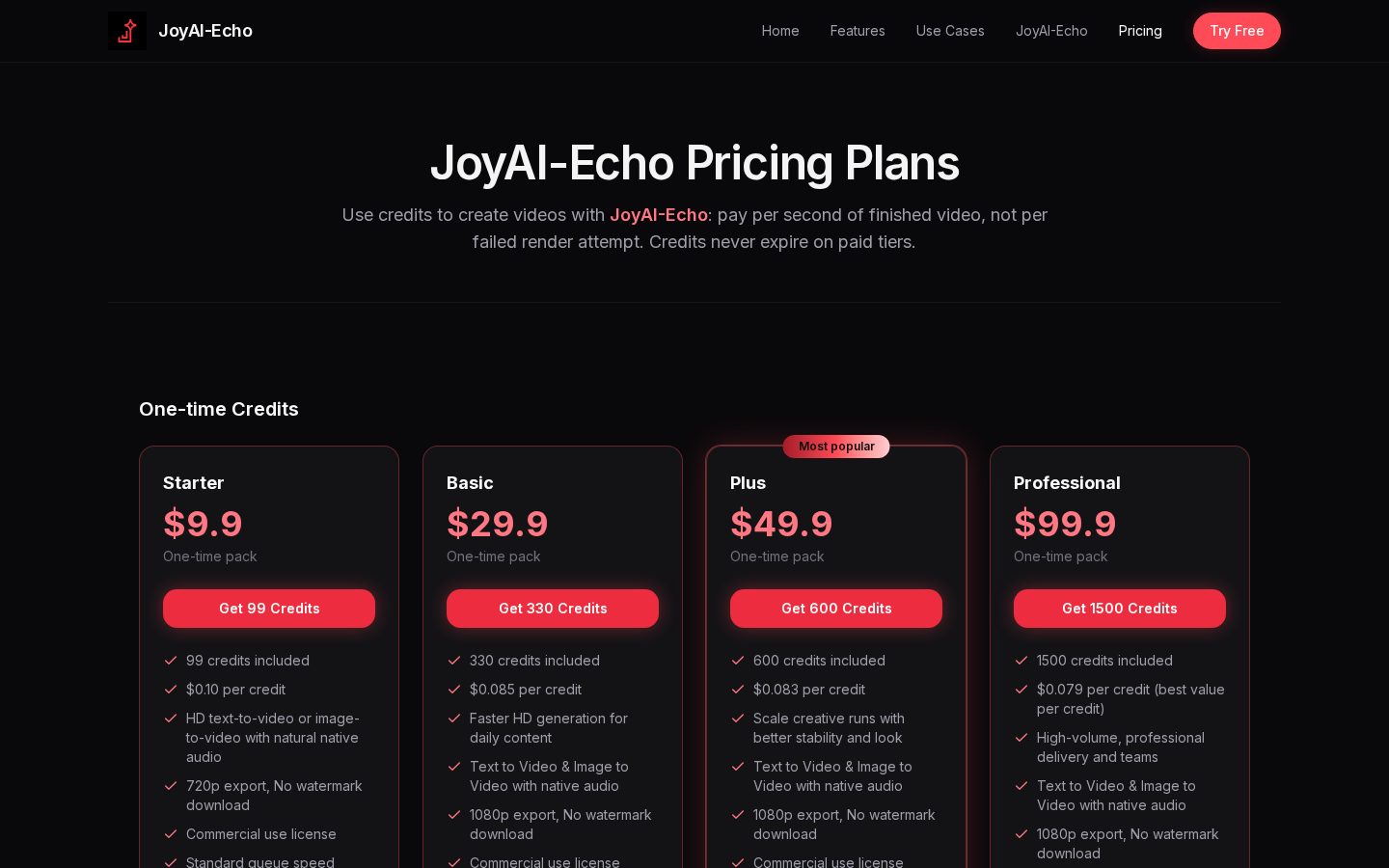 JoyAI-Echo Pricing