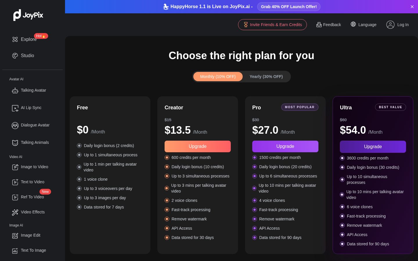 JoyPix Pricing