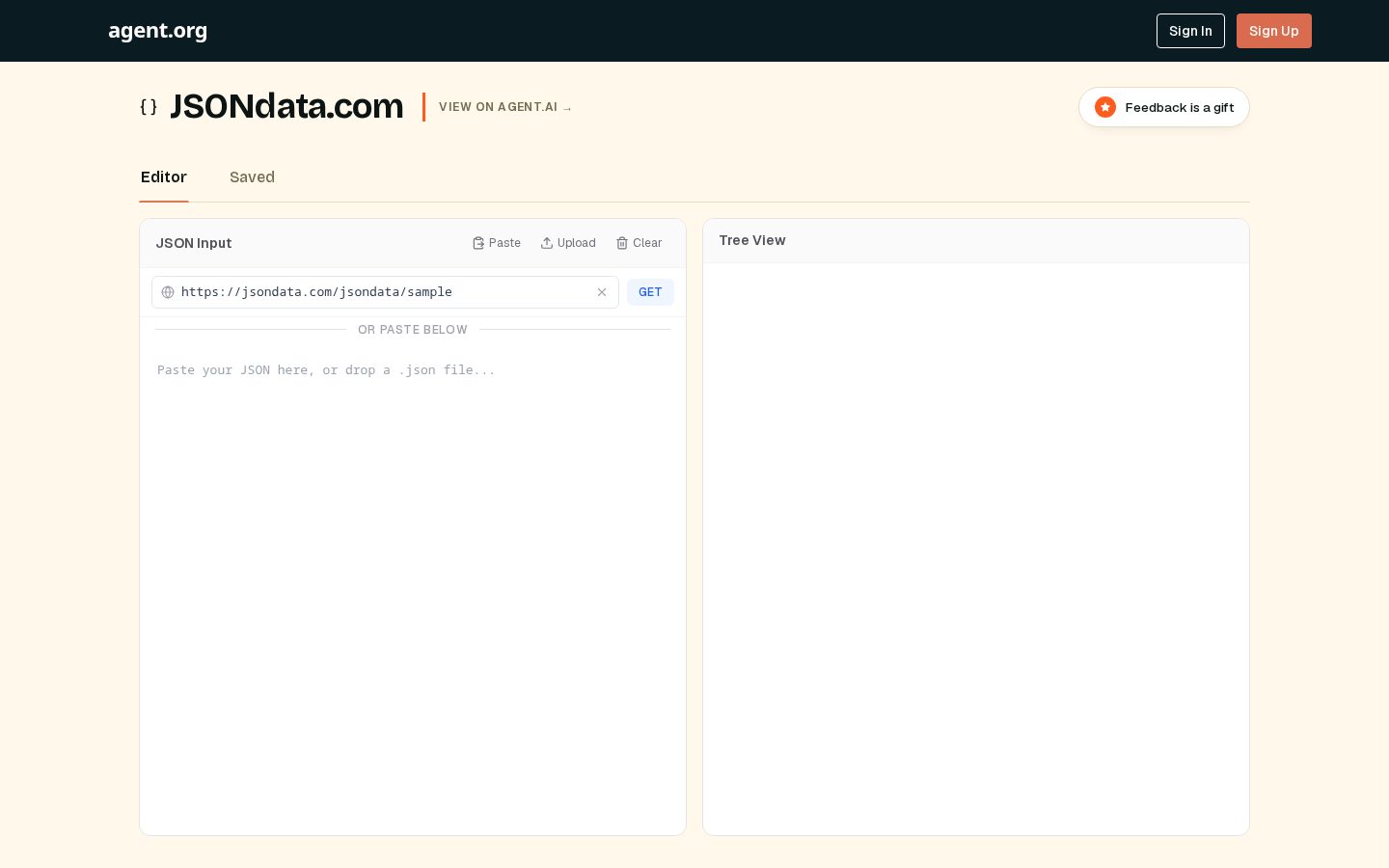 JSON Data AI Homepage