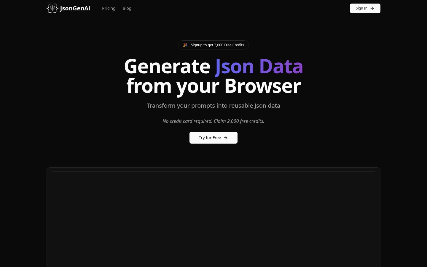 JsonGenAi Homepage