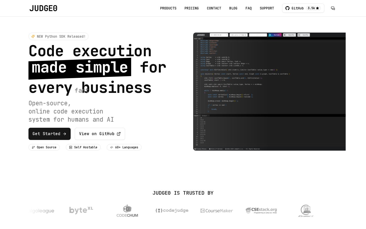 Judge0 Homepage