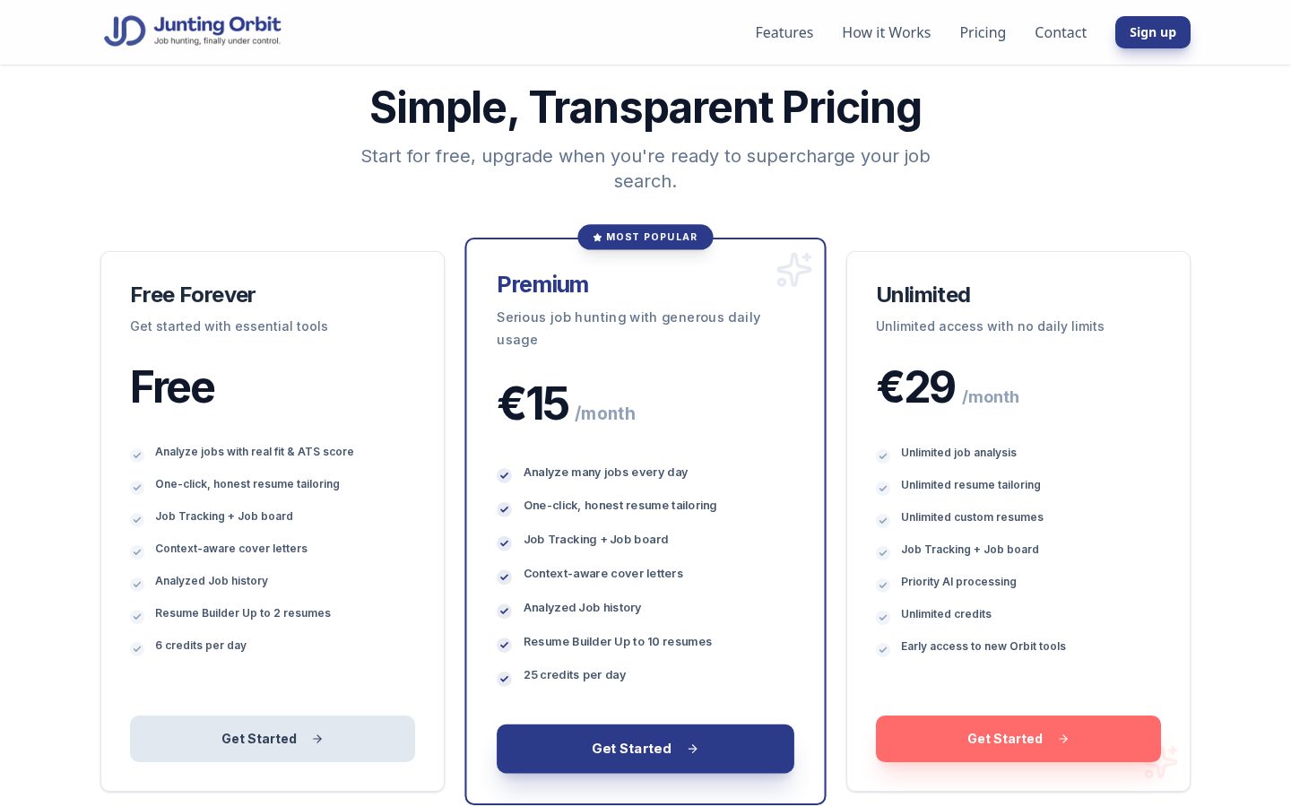 Junting Orbit Pricing