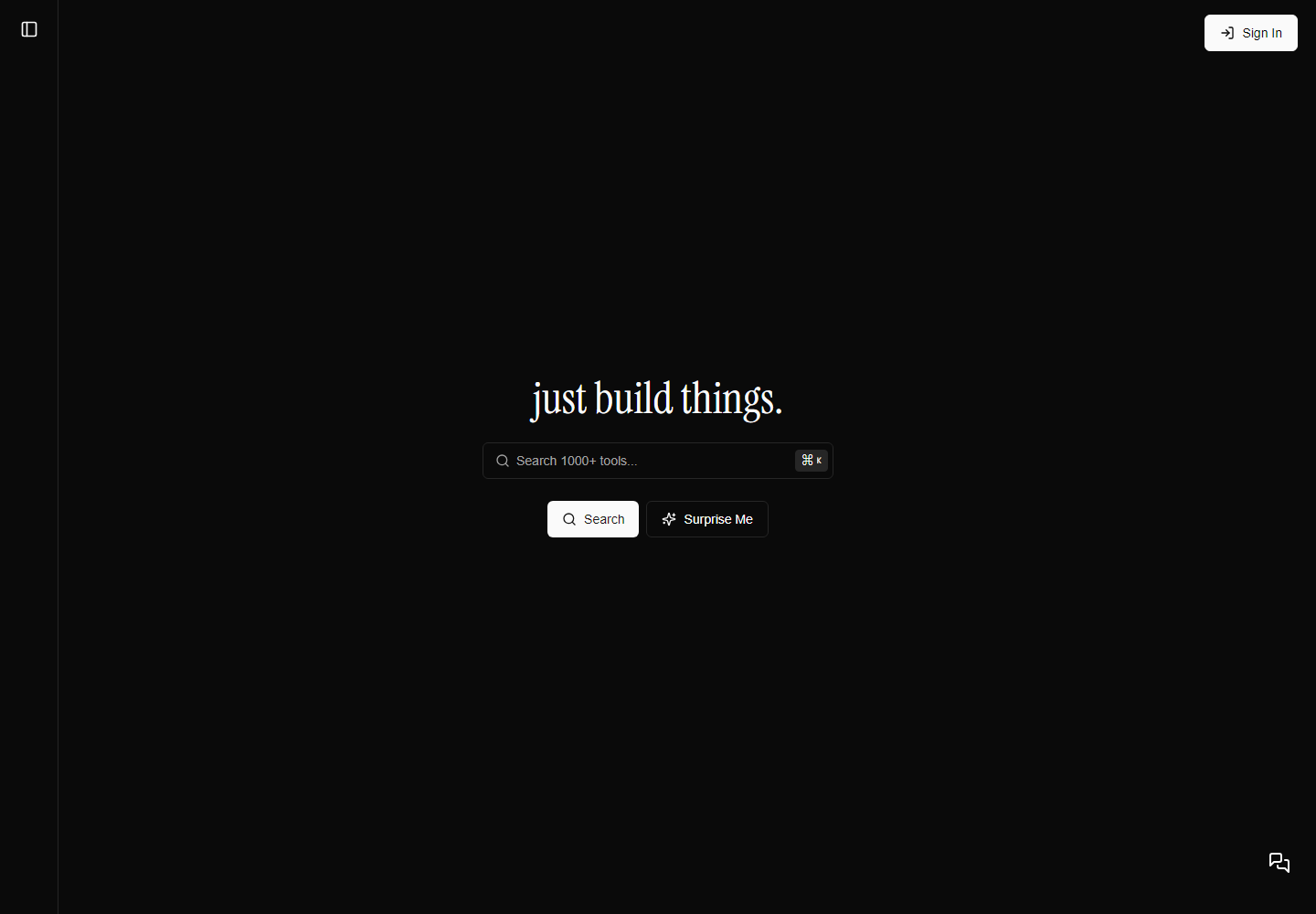 just build things. homepage