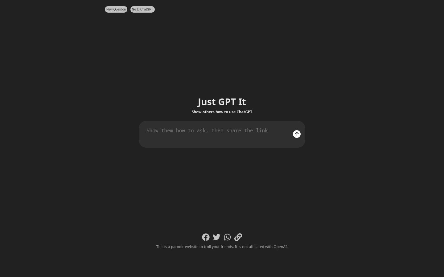 Just Gpt It Homepage