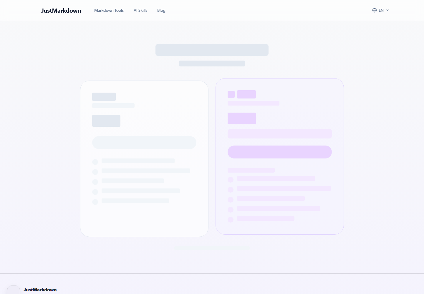 JustMarkdown pricing