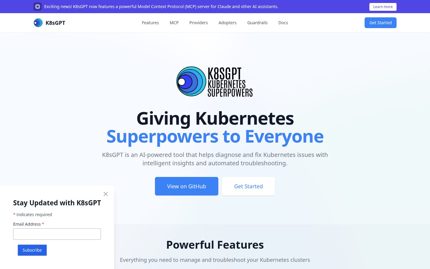 K8sGPT Homepage