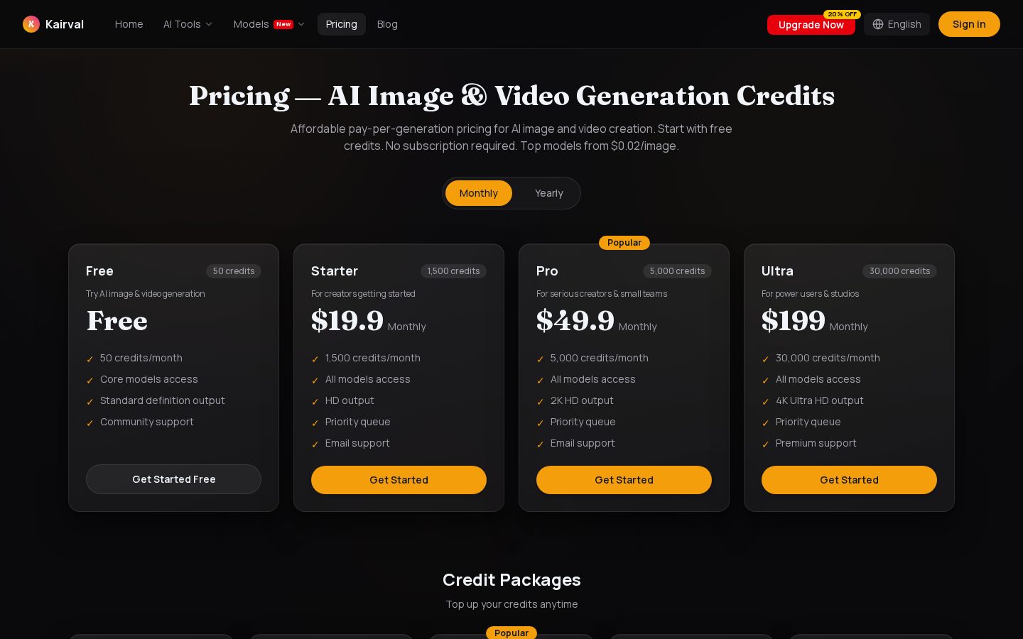 Kairval Ai Pricing