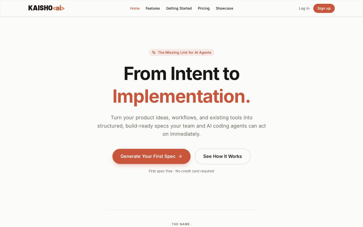 Kaisho AI Homepage