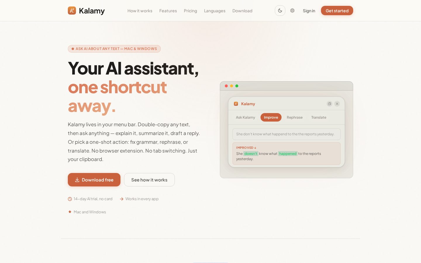 Kalamy Homepage