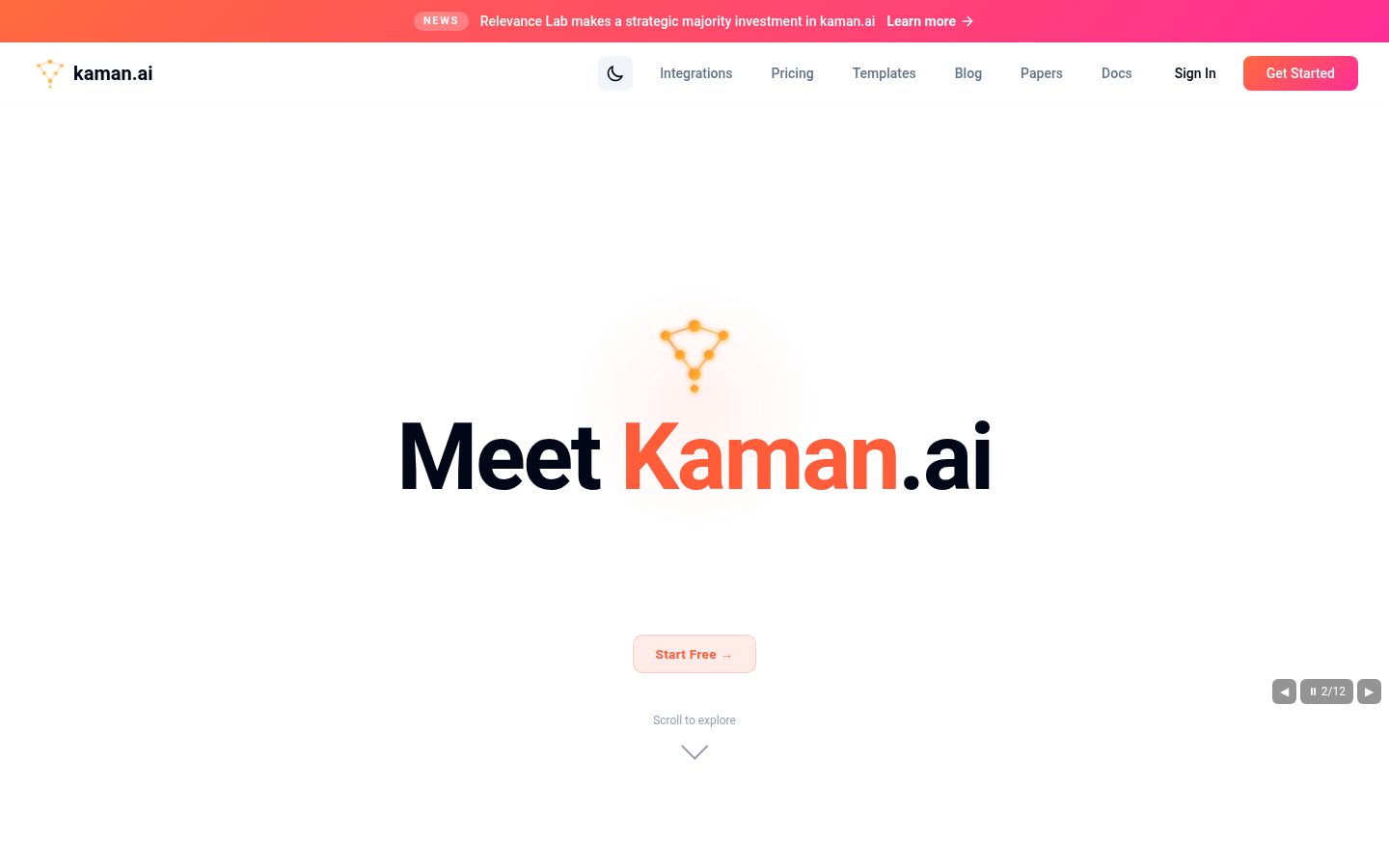 Kaman.ai Homepage