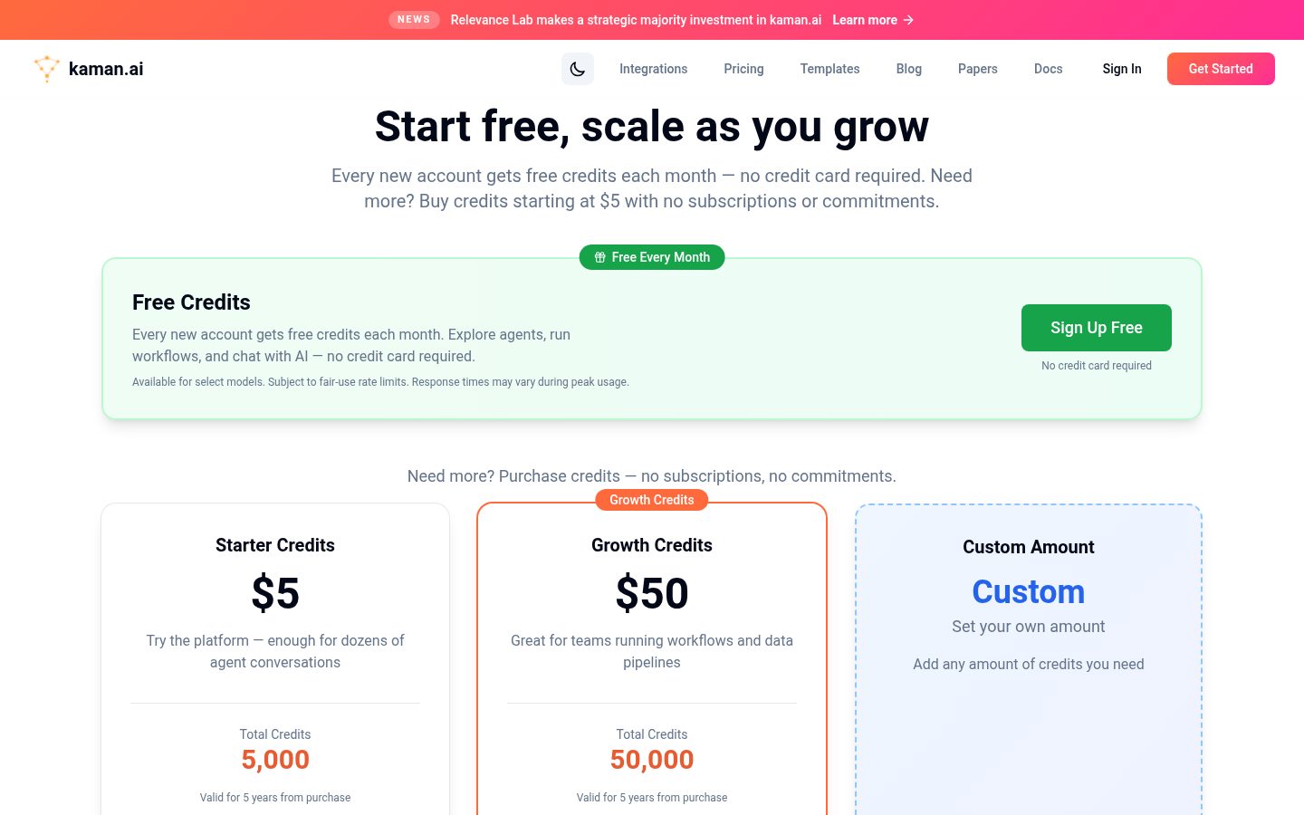 Kaman.ai Pricing