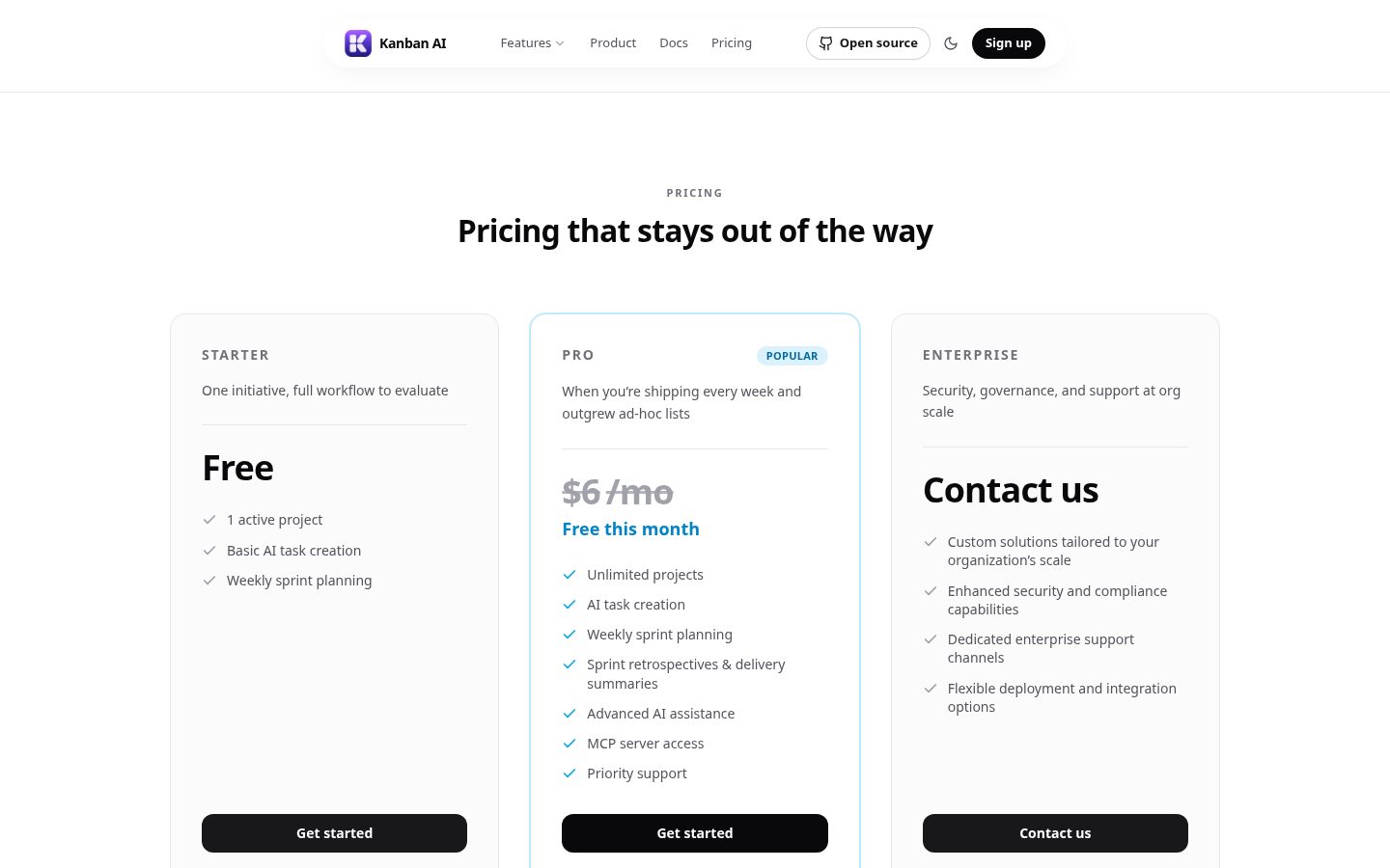 Kanban AI Pricing