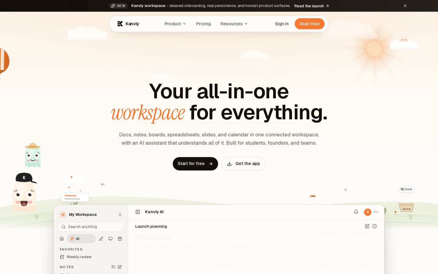 Kanvly Homepage