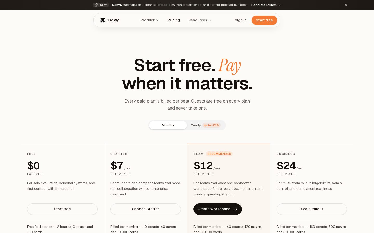 Kanvly Pricing