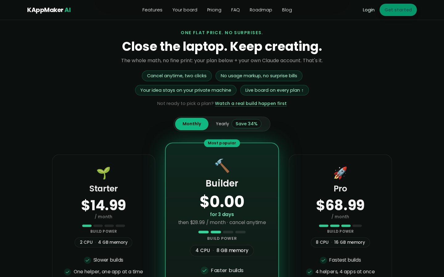 KAppMaker Pricing