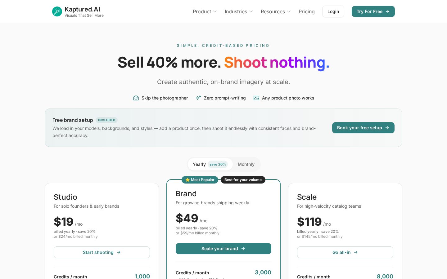 Kaptured AI Pricing