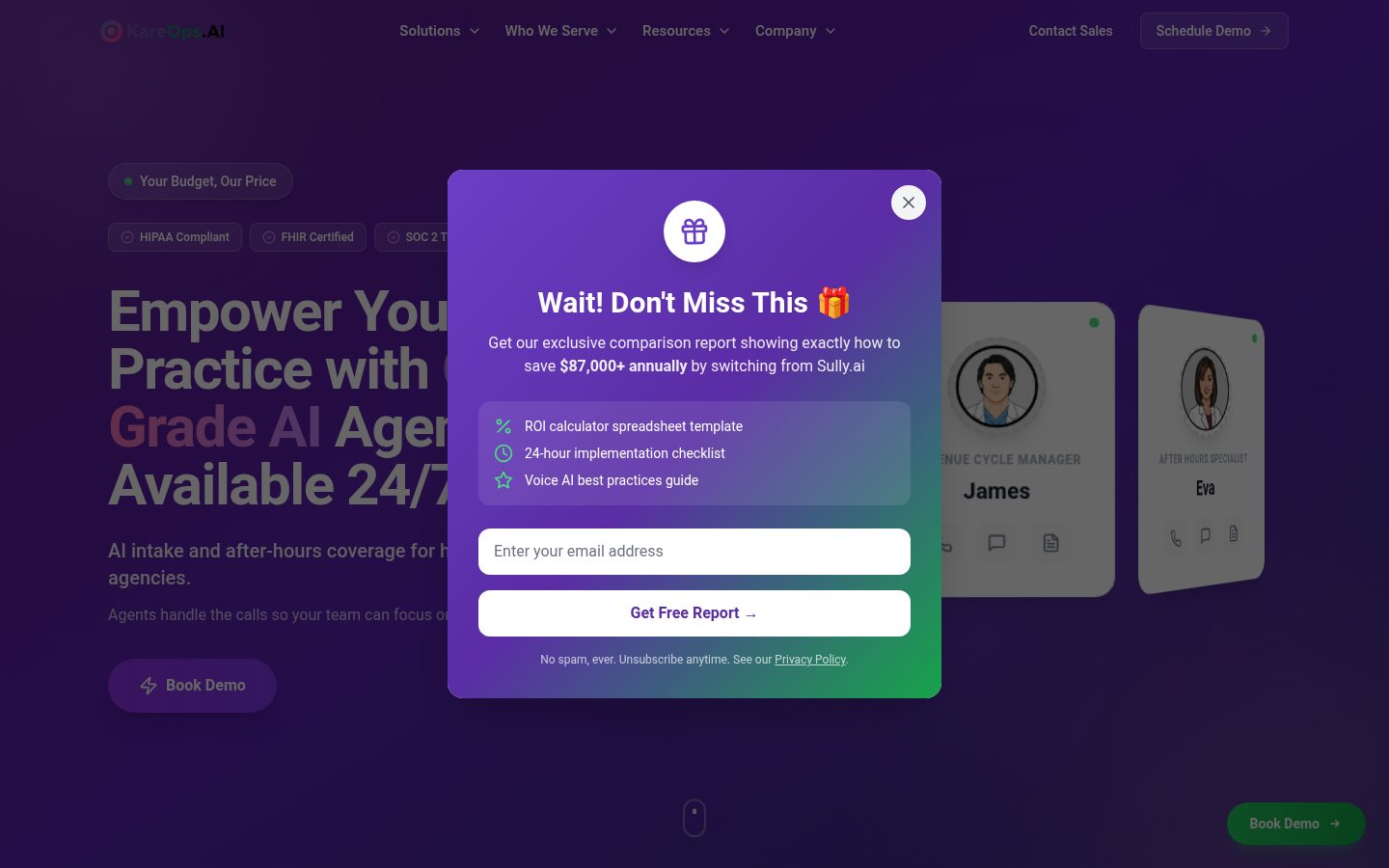 Kareops AI Homepage