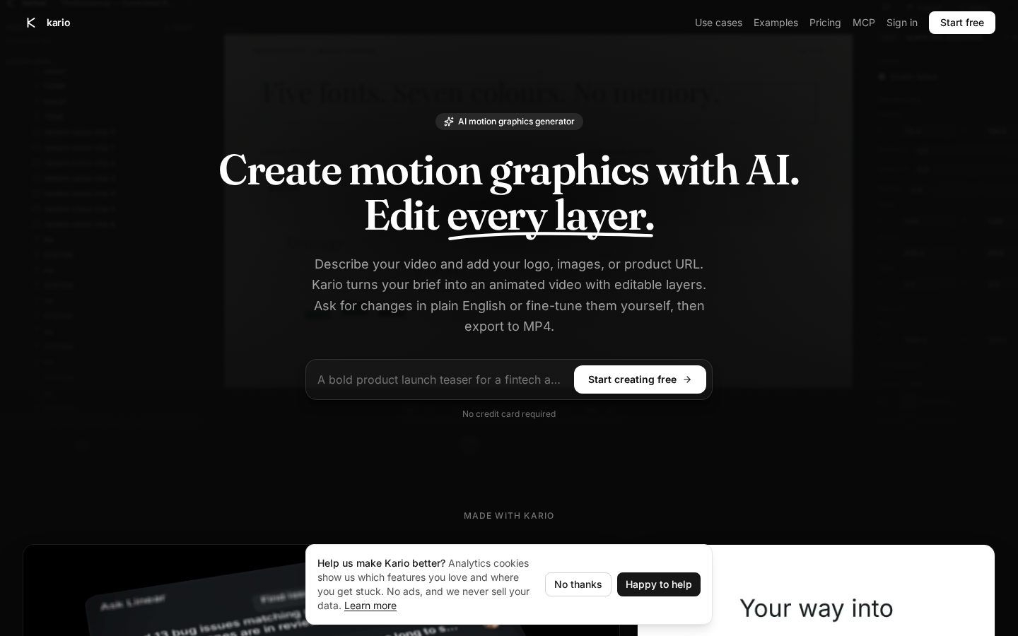 Kario AI Homepage