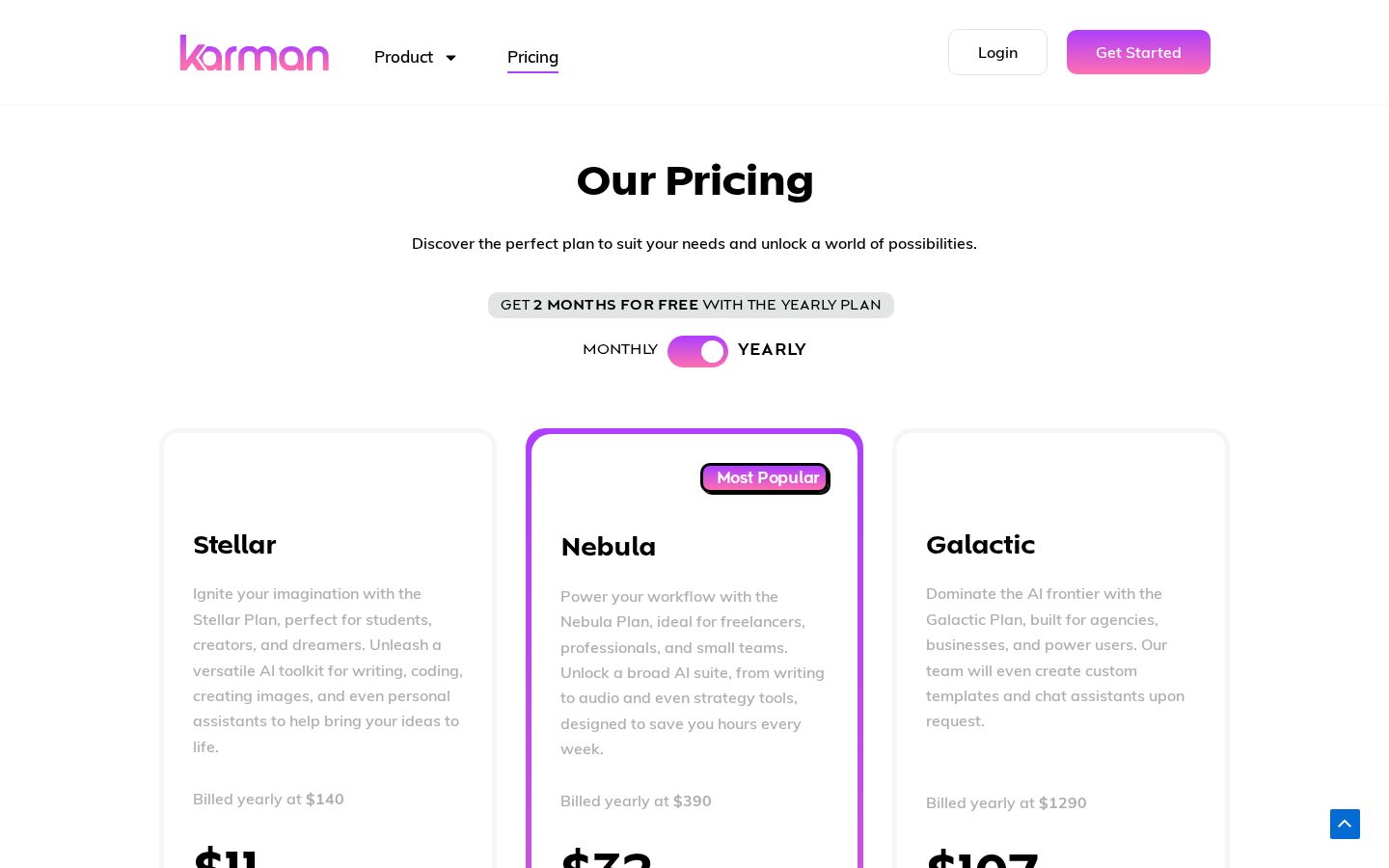 Karman Pricing